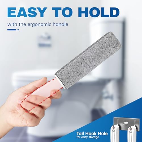 Vacplus Toilet Brush - Pumice Stone Cleaner with Long Handle 2 Pack