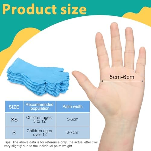 Woanger 200 Piece Nitrile Gloves for Kids X-Small