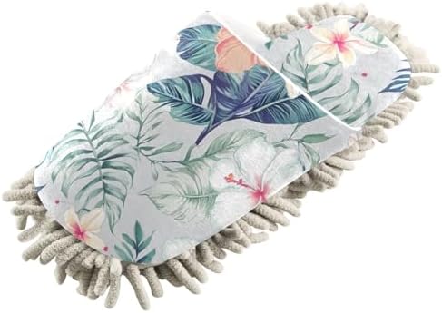 FLildon Microfiber Mop Slippers with Tropical Floral Design