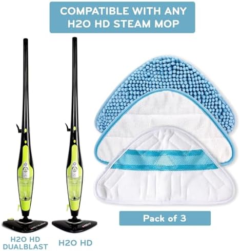 H2O MOP HD Steam Mop Replacement Pads 3pk