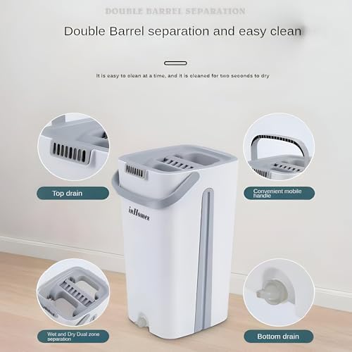InHomes Mop and Bucket Set with Wringer 4 Microfiber Cloths