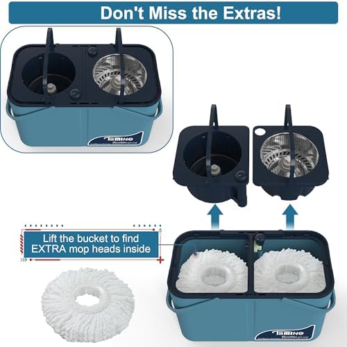 RinseWise Spin Mop and Bucket Set with 6 Replacement Heads