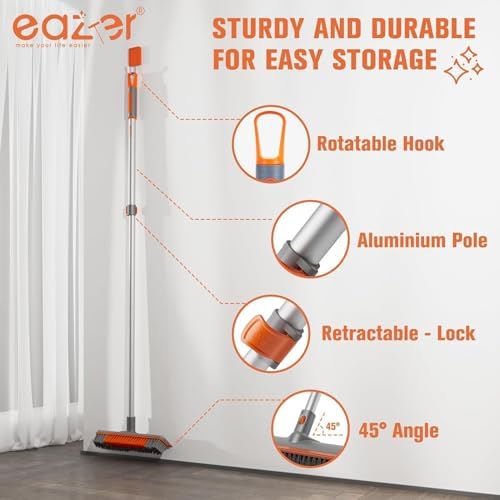 Eazer 2-in-1 Floor Scrubber Brush with Long Handle 1