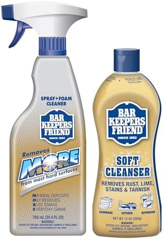 Bar Keepers Friend Soft Cleanser MORE Spray Foam Multipurpose Cleaner Bundle
