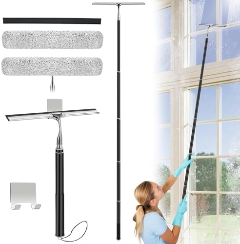 Bvomheez 62 Inch Metal Squeegee with Extension Pole Set