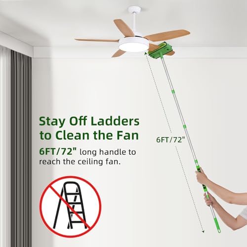 Zavrski Ceiling Fan Cleaner with 6 Ft Extension Pole