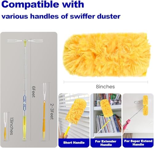 36-Pack Duster Refills with Handle for Swiffer Compatible Cleaning