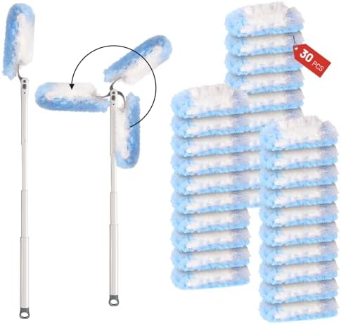 Kucbraly 30-Count Duster Refills with 3ft Handle for Swiffer