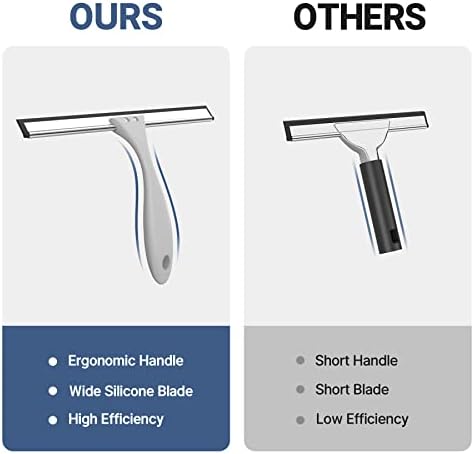 AmazerBath 10 Inch Squeegee with Hook for Shower Doors Windows