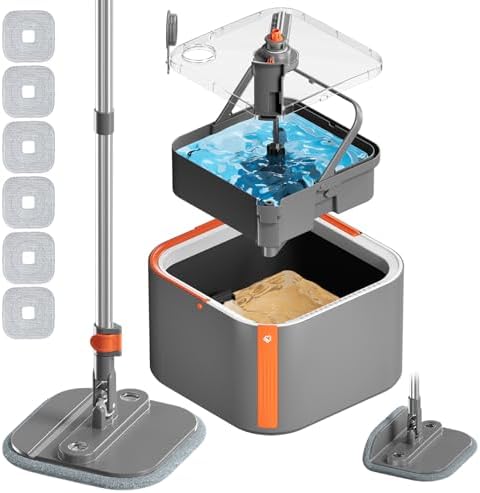 INWEJIA Spin Mop Bucket Set with 90 Foldable and 360 Rotating Head