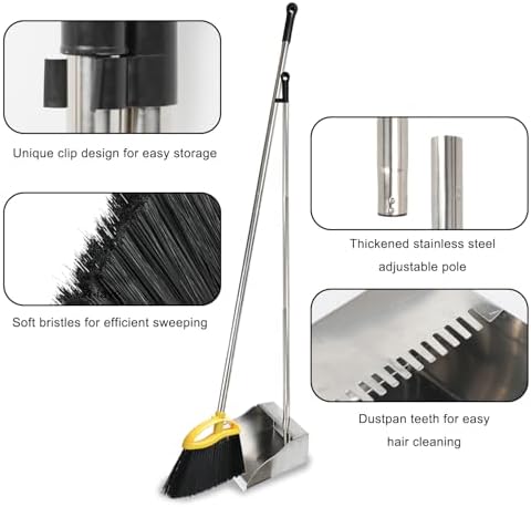Gloffer Broom and Dustpan Set for Indoor Cleaning