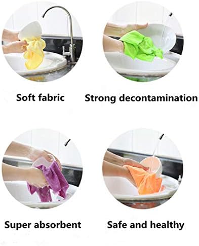 YSLON Rubber Gloves 2-Pairs Cleaning Cloth 2-Pack Waterproof Reusable Medium