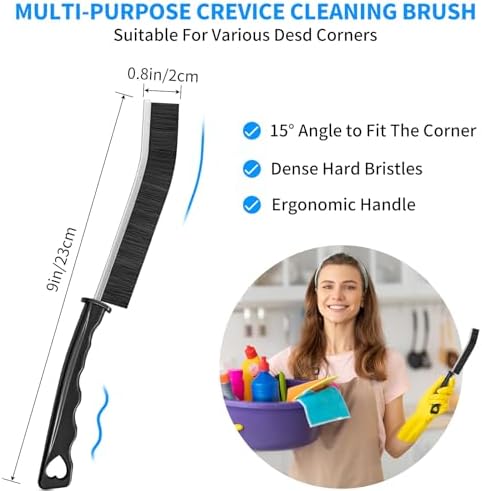 4TH Multi-Purpose Crevice Cleaning Brush - 4 Pcs Black