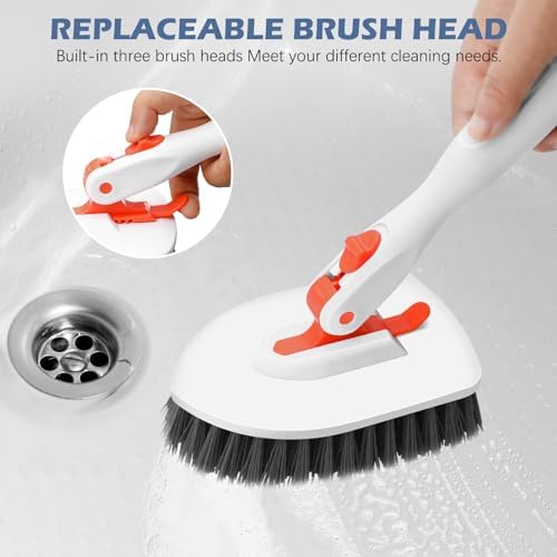 SetSail 3-In-1 Floor Scrub Brush with 52-inch Handle
