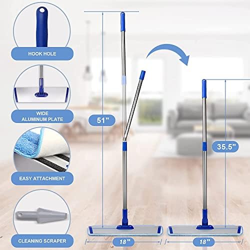 18 Aluminum Mop Head with 4 Reusable Pads