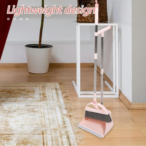 Minkissy 1 Set Plastic Broom and Dustpan for Kids