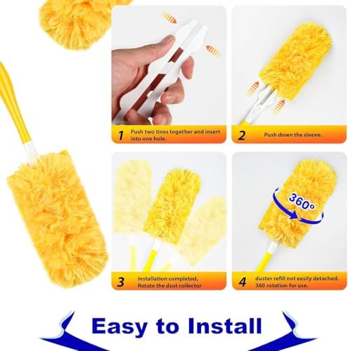 36-Pack Duster Refills with Handle for Swiffer Compatible Cleaning