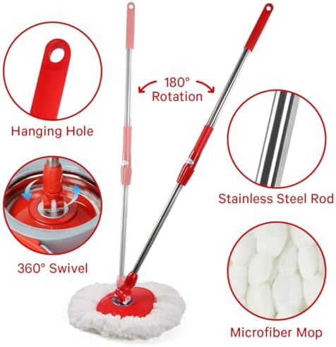 TAKTICK Spin Mop Bucket Set with Wringer