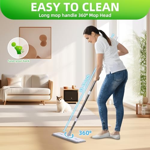 ZJSYJJ Mop and Bucket Set with Wringer for Easy Floor Cleaning