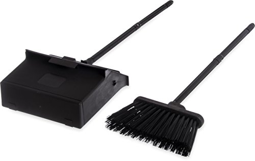 Carlisle Duo-Pan Upright Dust Pan and Broom Set 36 Inches Black