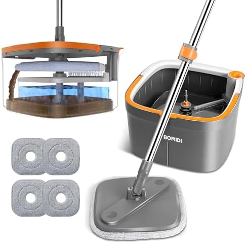 BOMIDI Spin Mop and Bucket Set with Water Separator