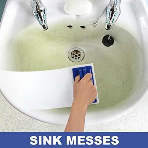 LIOUXUE Handled Bath Scrubber 3 Pads Non-Scratch Cleaning Tool