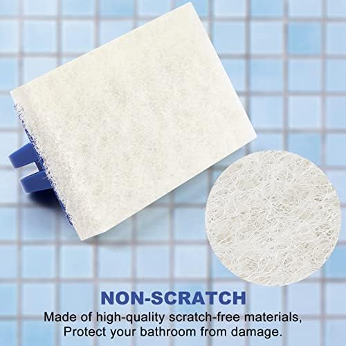 LIOUXUE Handled Bath Scrubber 3 Pads Non-Scratch Cleaning Tool