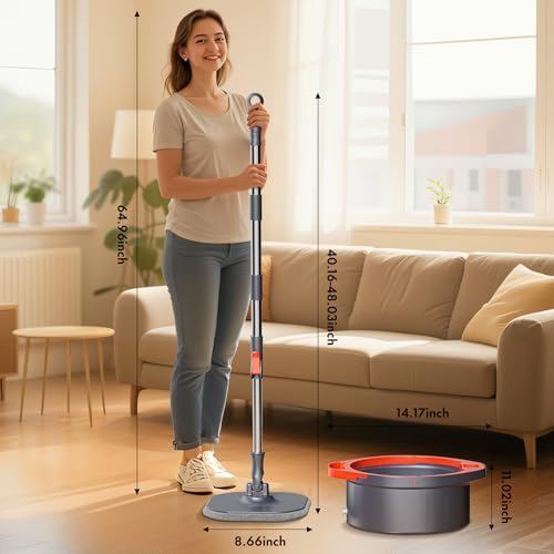 Wengrou Spin Mop and Bucket Set with Dirty Clean Separation