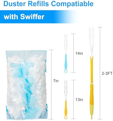 KeFanta Heavy Duty Duster Refills with Handle - 30 Count for Swiffer Dusters