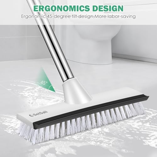 SetSail 2-in-1 Floor Scrub Brush with 51-Inch Adjustable Handle