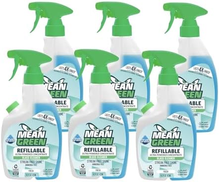 Mean Green Refillable Glass Cleaner Fresh 143 Ounce 6 Pack