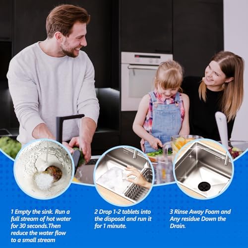 USKICH Garbage Disposal Cleaner Tablets 26Pack Fresh Lemon Scent