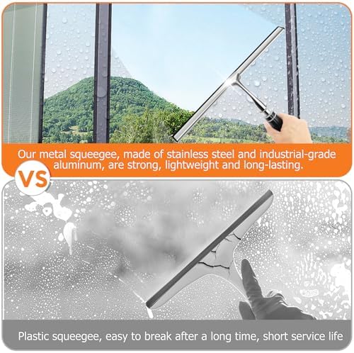 Bvomheez 62 Inch Metal Squeegee with Extension Pole Set