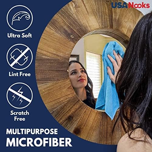 USANOOKS Microfiber Cleaning Cloths - 12Pcs 125x125 Inch