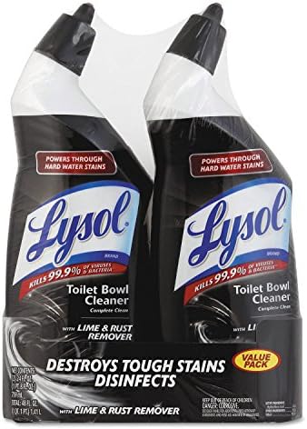 Lysol Disinfectant Toilet Bowl Cleaner with Lime Rust Remover Wintergreen 24oz 2 Pack