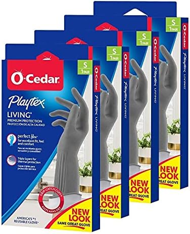 PLAYTEX Living Reusable Rubber Cleaning Gloves Small 4 Pairs