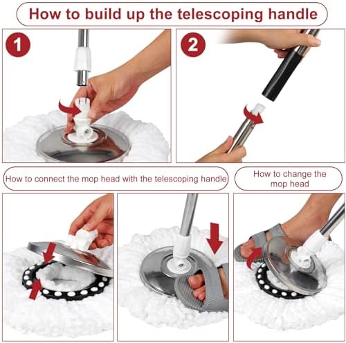 CooFel Spin Mop and Bucket Set with Wringer