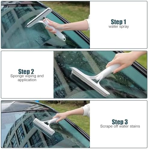 3-in-1 Window Cleaning Tool with Spray and Scraper 1
