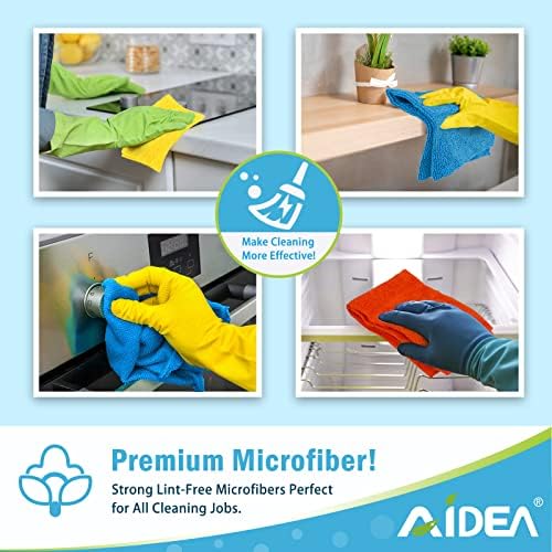 AIDEA Microfiber Cleaning Cloth 100PK - 12x12 Inch Soft Reusable Versatile