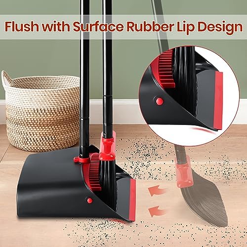 TreeLen Broom and Dustpan Set for Home Cleaning
