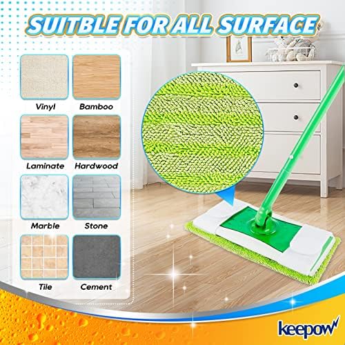 KEEPOW Reusable Mop Pads for Swiffer - 4 Pack