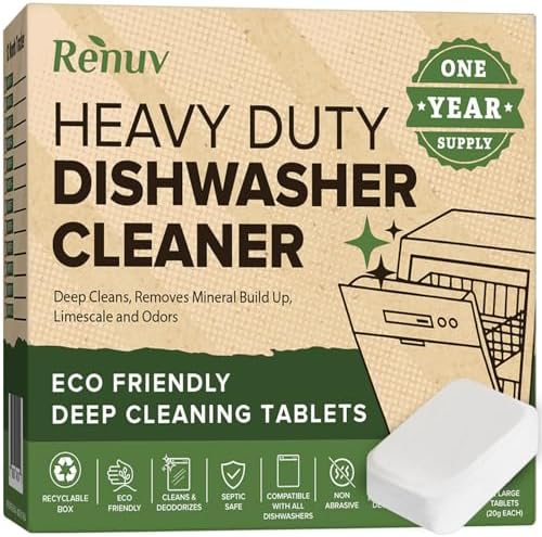 Renuv Heavy Duty Dishwasher Cleaner Tablets 12 Tabs - 1 Yr Supply 1