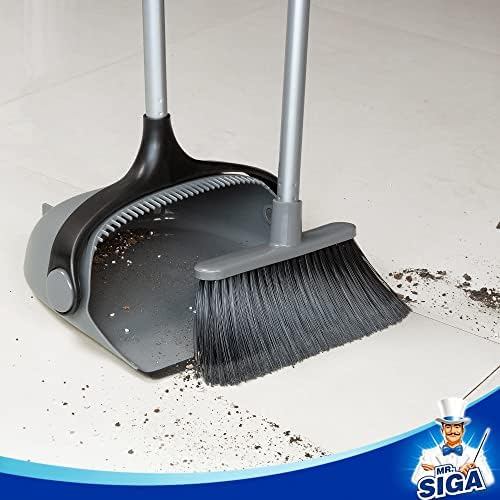 MRSIGA Broom Dustpan Set with Adjustable Handles