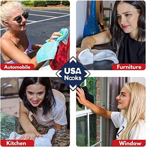 USANOOKS Microfiber Cleaning Cloths - 12Pcs 125x125 Inch