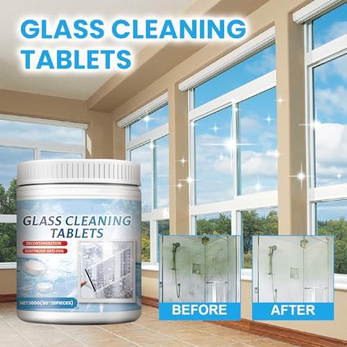 Glass Cleaning Tablets with Anti-Fog 20 Count
