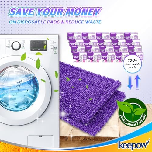 KEEPOW Reusable Power Mop Refill Pads - 6 Pack