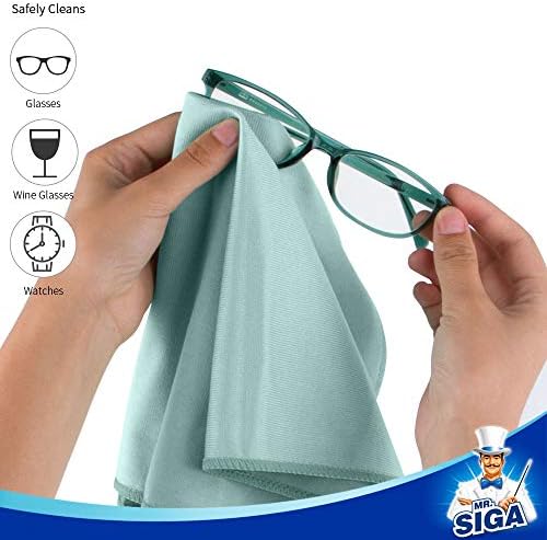 MRSIGA Ultra Fine Microfiber Cloths for Glass Pack of 12