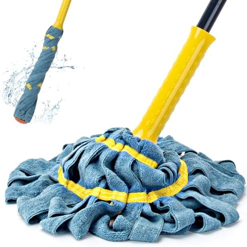 KeFanta Self-Wringing Twist Mop with Scrub Pad