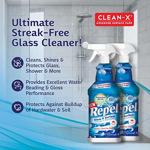 Clean-X REPEL Glass Cleaner 32 fl oz Streak-Free