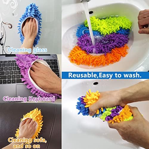 4 Pairs Mop Slippers Shoes Cover Dust Duster